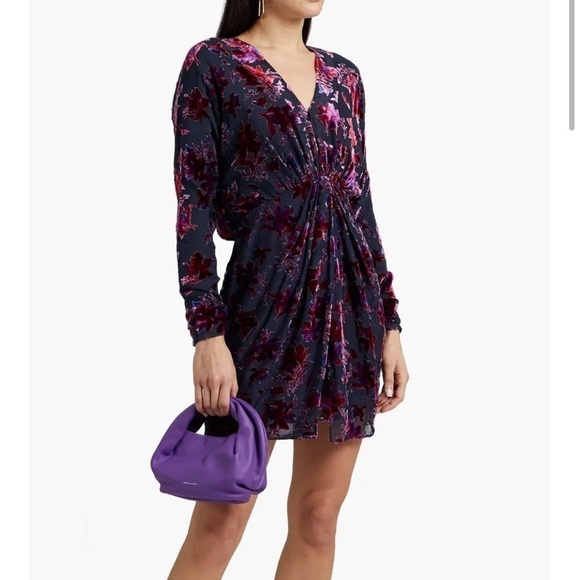 Velvet mini dress RAG & BONE Eloise gathered devoré dress NWT Size 10 - Picture 1 of 12